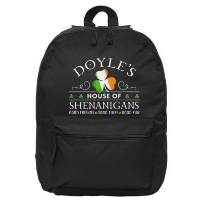 Doyle House Of Shenanigans Irish Family Name 16 in Basic Backpack