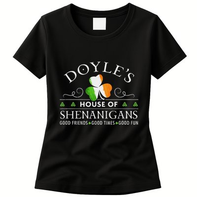 Doyle House Of Shenanigans Irish Family Name Womens T-Shirt