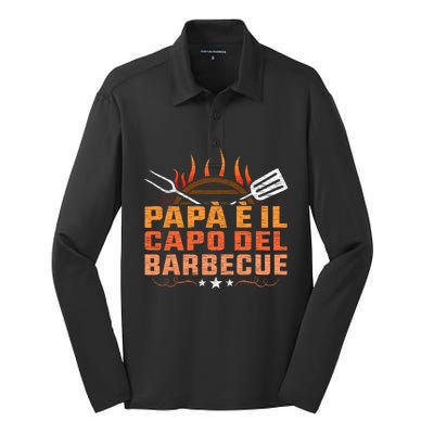 Dad Head Of The Barbecue Grill Father Bbq Cute Gift Silk Touch Performance Long Sleeve Polo