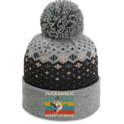 Duckaholic Hooked On Quack Funny Duck Hunting Hunter Gift The Baniff Cuffed Pom Beanie