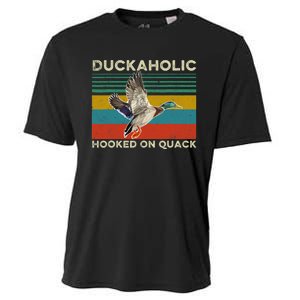 Duckaholic Hooked On Quack Funny Duck Hunting Hunter Gift Cooling Performance Crew T-Shirt