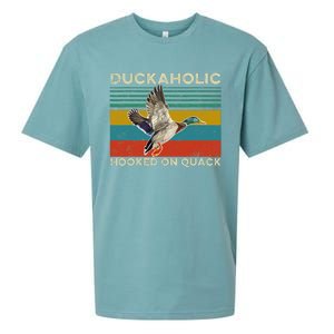 Duckaholic Hooked On Quack Funny Duck Hunting Hunter Gift Sueded Cloud Jersey T-Shirt