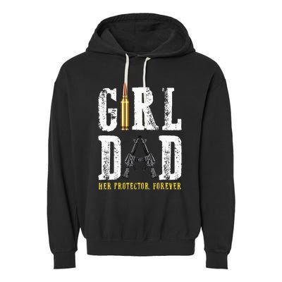 Dad Her Protector Forever Funny Father Day Garment-Dyed Fleece Hoodie