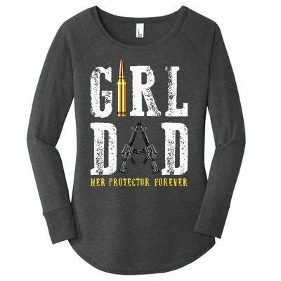 Dad Her Protector Forever Funny Father Day Women's Perfect Tri Tunic Long Sleeve Shirt