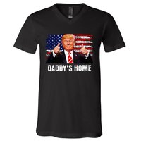 DaddyS Home President Trump 2024 Trump Won President 47 V-Neck T-Shirt