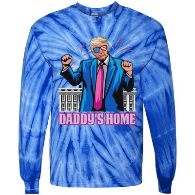 DaddyS Home President Trump Inauguration Day 2025 Tie-Dye Long Sleeve Shirt