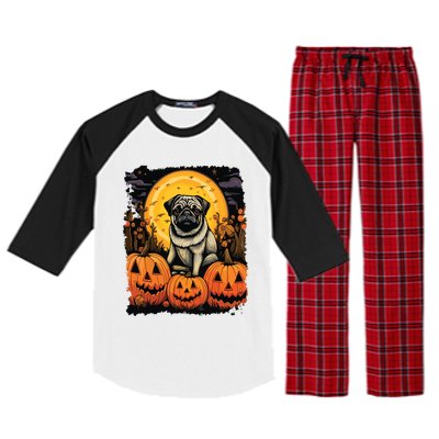 Dog Halloween Pug Raglan Sleeve Pajama Set