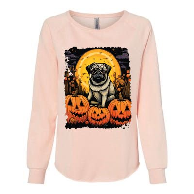 Dog Halloween Pug Womens California Wash Sweatshirt