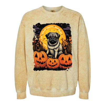 Dog Halloween Pug Colorblast Crewneck Sweatshirt