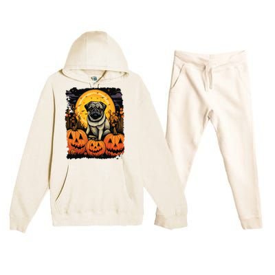 Dog Halloween Pug Premium Hooded Sweatsuit Set