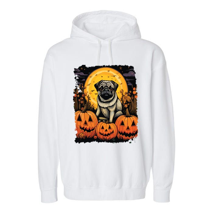 Dog Halloween Pug Garment-Dyed Fleece Hoodie