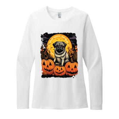 Dog Halloween Pug Womens CVC Long Sleeve Shirt