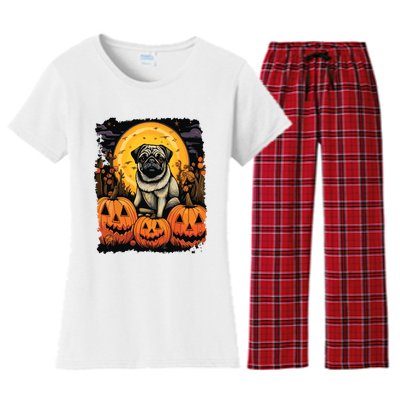 Dog Halloween Pug Women's Flannel Pajama Set