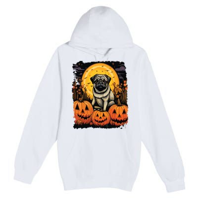 Dog Halloween Pug Premium Pullover Hoodie