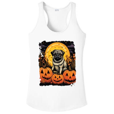 Dog Halloween Pug Ladies PosiCharge Competitor Racerback Tank