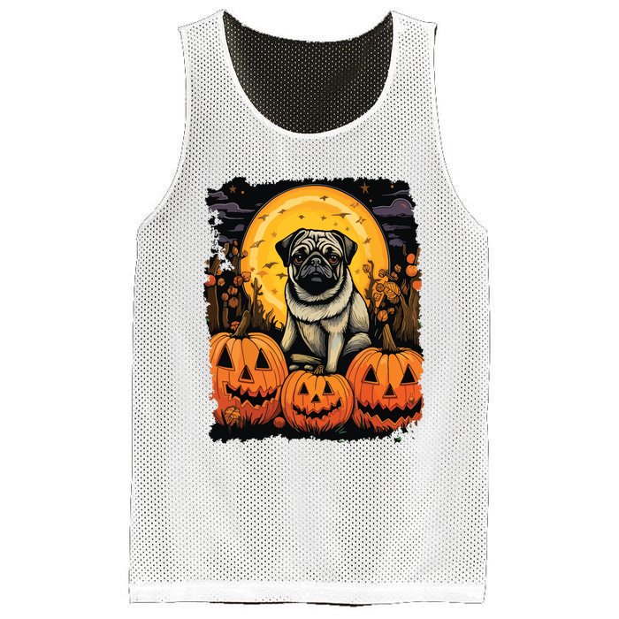 Dog Halloween Pug Mesh Reversible Basketball Jersey Tank