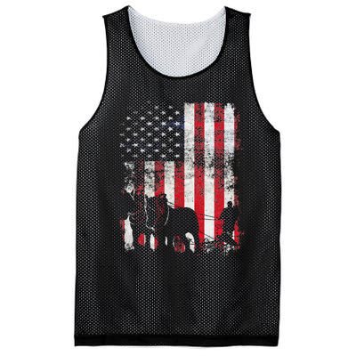 Draft Horse Patriotic American Flag Vintage Farmer Mesh Reversible Basketball Jersey Tank