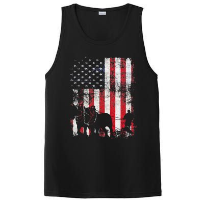 Draft Horse Patriotic American Flag Vintage Farmer PosiCharge Competitor Tank