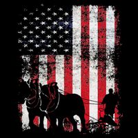 Draft Horse Patriotic American Flag Vintage Farmer Tank Top