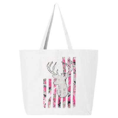 Deer Hunting Pink Camouflage Flag Distressed Gift 25L Jumbo Tote