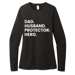 Dad Husband Protector Hero Gift Fathers Day Gift Womens CVC Long Sleeve Shirt