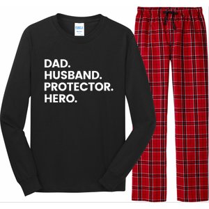 Dad Husband Protector Hero Gift Fathers Day Gift Long Sleeve Pajama Set