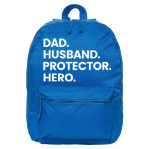 Dad Husband Protector Hero Gift Fathers Day Gift 16 in Basic Backpack