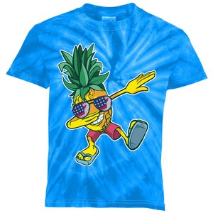 Dabbing Hawaiian Pineapple 4th Of July Sunglasses Gift Kids Tie-Dye T-Shirt