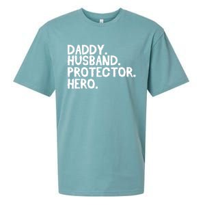 Daddy Husband Protector Hero Cool Gift Funny Fathers Day Funny Gift Sueded Cloud Jersey T-Shirt