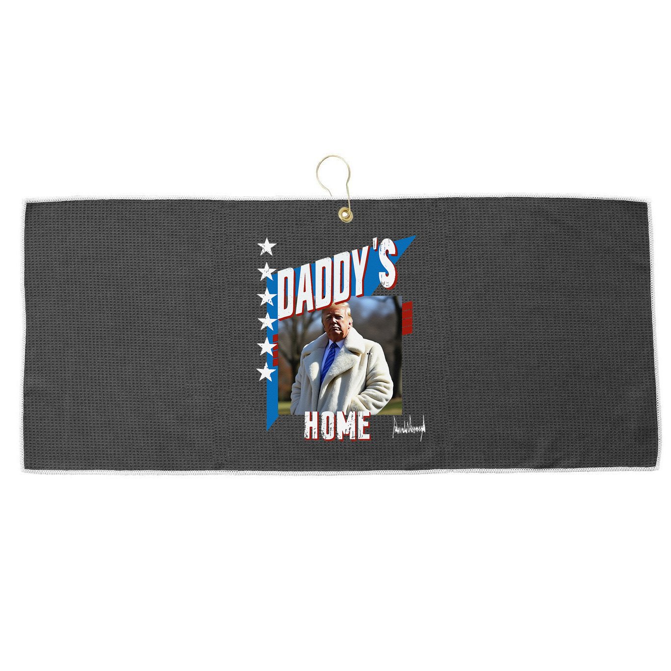DaddyS Home Patriotic Donald Trump Large Microfiber Waffle Golf Towel