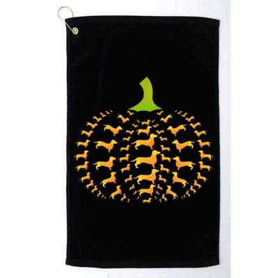 Dachshund Halloween Pumpkin Apple Animals Vegetables Friend Dog Platinum Collection Golf Towel