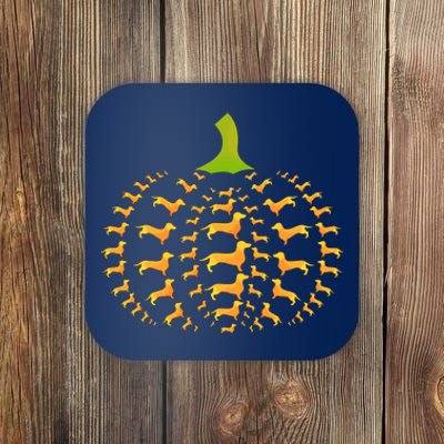 Dachshund Halloween Pumpkin Apple Animals Vegetables Friend Dog Coaster