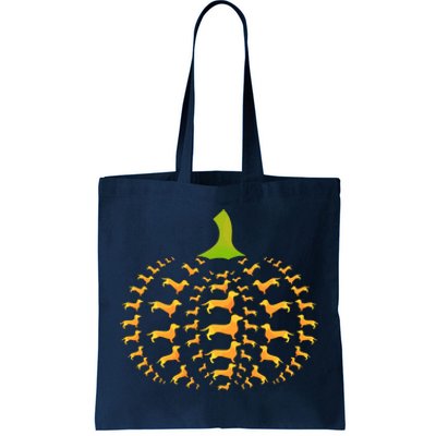 Dachshund Halloween Pumpkin Apple Animals Vegetables Friend Dog Tote Bag