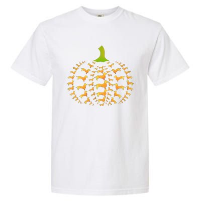 Dachshund Halloween Pumpkin Apple Animals Vegetables Friend Dog Garment-Dyed Heavyweight T-Shirt