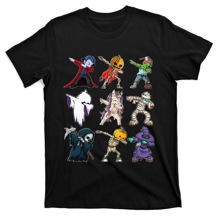 Dabbing Halloween Pumpkin Skeleton Kids Pumpkin Dab T-Shirt