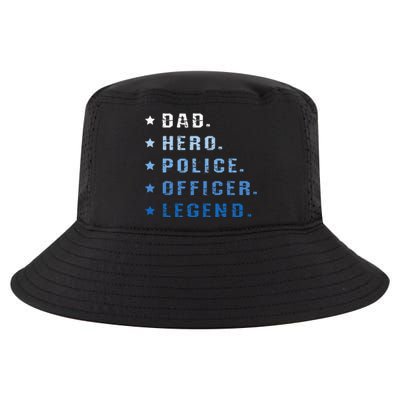 Dad Hero Police Officer Legend Retro Law Enforcement Cool Comfort Performance Bucket Hat