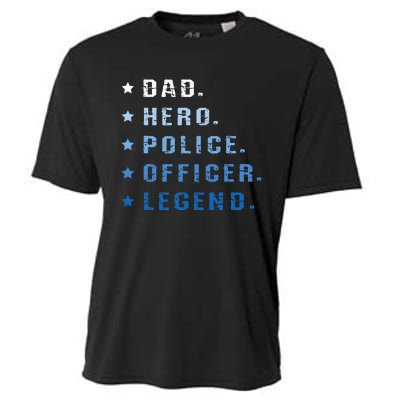 Dad Hero Police Officer Legend Retro Law Enforcement Cooling Performance Crew T-Shirt