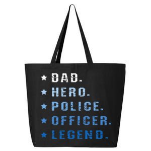 Dad Hero Police Officer Legend Retro Law Enforcement 25L Jumbo Tote