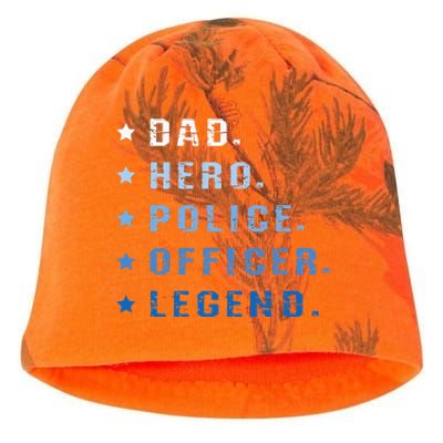 Dad Hero Police Officer Legend Retro Law Enforcement Kati - Camo Knit Beanie