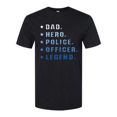 Dad Hero Police Officer Legend Retro Law Enforcement Softstyle® CVC T-Shirt