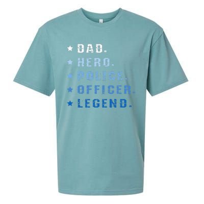 Dad Hero Police Officer Legend Retro Law Enforcement Sueded Cloud Jersey T-Shirt