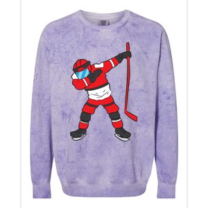 Dabbing Hockey Player Hockey Son Hockey Gift Ice Hockey Great Gift Colorblast Crewneck Sweatshirt