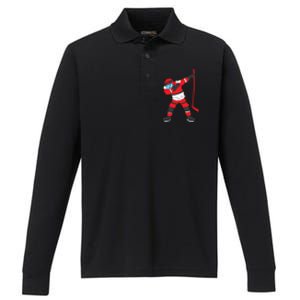 Dabbing Hockey Player Hockey Son Hockey Gift Ice Hockey Great Gift Performance Long Sleeve Polo