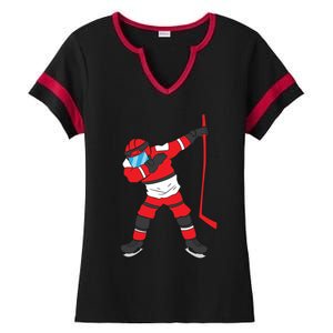 Dabbing Hockey Player Hockey Son Hockey Gift Ice Hockey Gift Ladies Halftime Notch Neck Tee