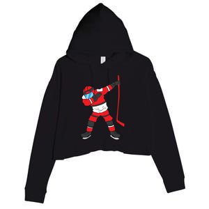 Dabbing Hockey Player Hockey Son Hockey Gift Ice Hockey Gift Crop Fleece Hoodie