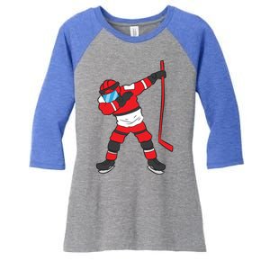 Dabbing Hockey Player Hockey Son Hockey Gift Ice Hockey Gift Women's Tri-Blend 3/4-Sleeve Raglan Shirt