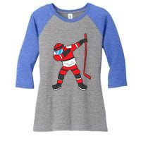 Dabbing Hockey Player Hockey Son Hockey Gift Ice Hockey Gift Women's Tri-Blend 3/4-Sleeve Raglan Shirt