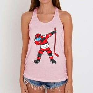 Dabbing Hockey Player Hockey Son Hockey Gift Ice Hockey Gift Women's Knotted Racerback Tank