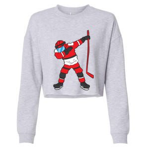 Dabbing Hockey Player Hockey Son Hockey Gift Ice Hockey Gift Cropped Pullover Crew