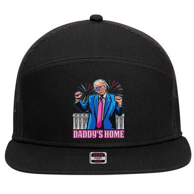 DaddyS Home President Trump Inauguration Day 2025 7 Panel Mesh Trucker Snapback Hat